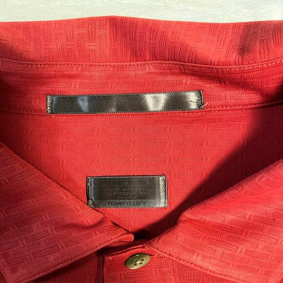 Nike Fit-Dry Performance Polo 90's Y2K Golf Tiger Woods Collection Men's L Red - Picture 2 of 10